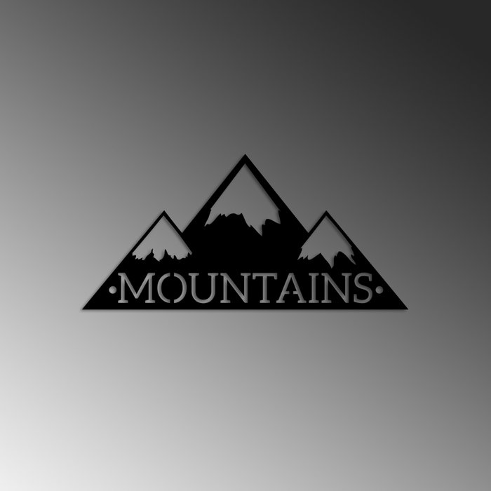Wallity Mountains Escultura de Pared de Metal Negra Wallity Mountains Escultura de Pared de Metal Negra